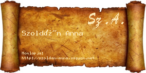 Szoldán Anna névjegykártya