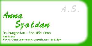 anna szoldan business card